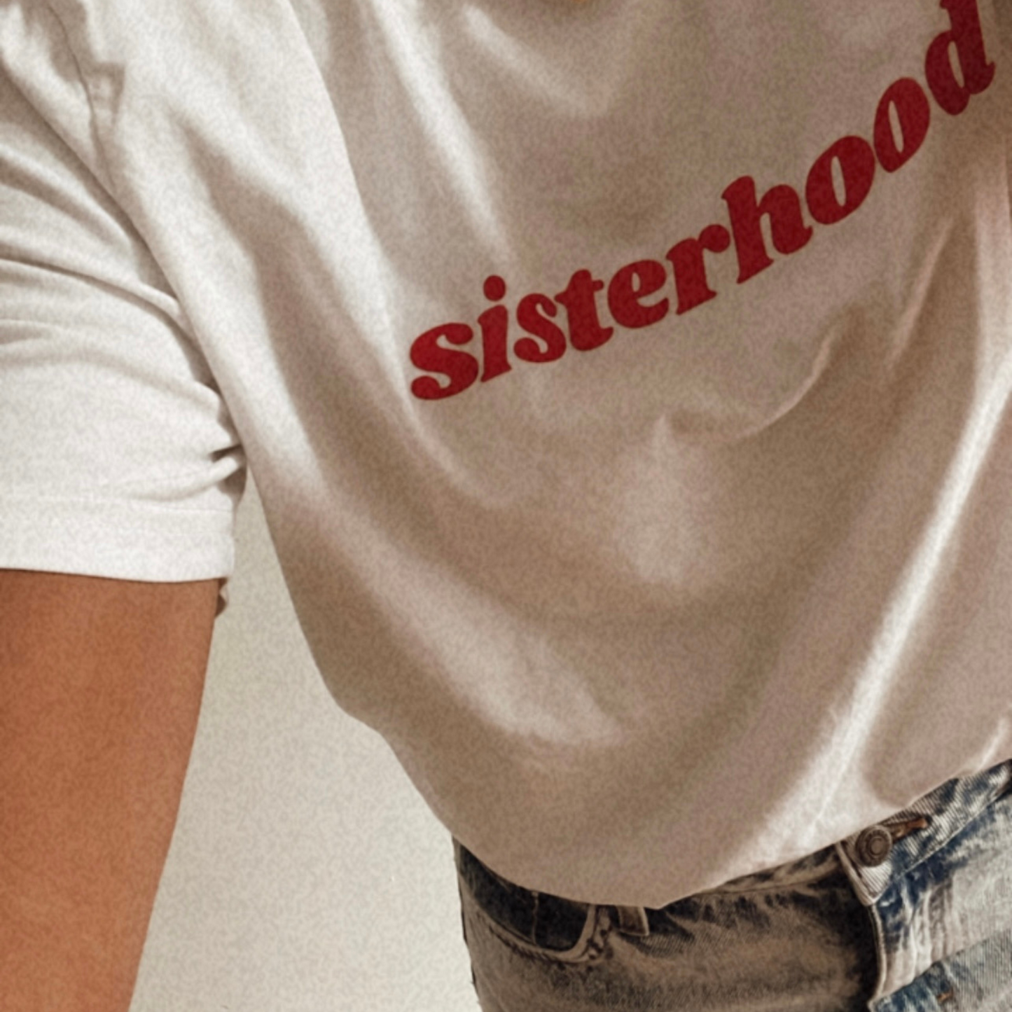 Sisterhood Retro Style Slogan Print T-Shirt