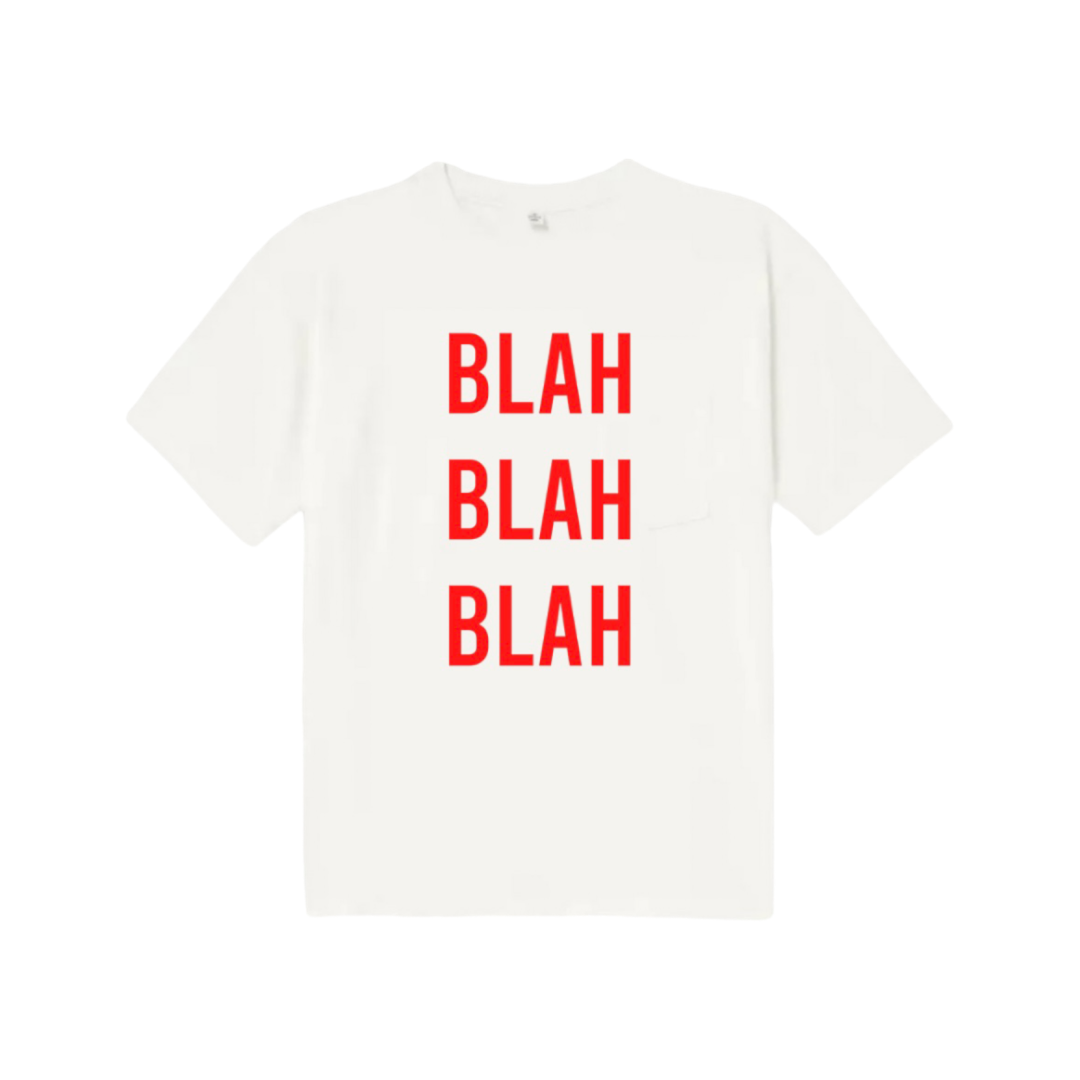 Blah Blah Blah Oversized Retro Slogan T-Shirt